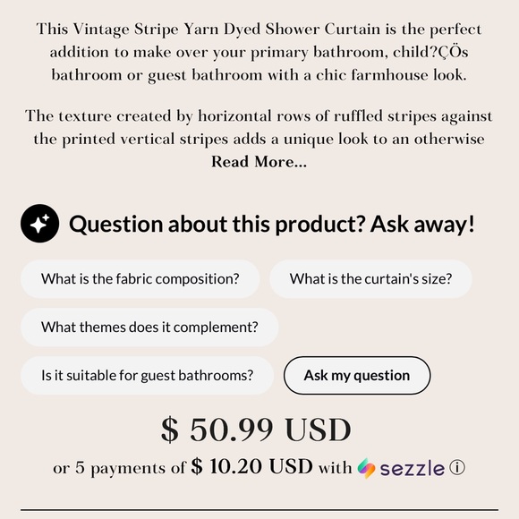 Pink Stripe Shower Curtain - Picture 4 of 4